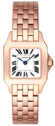 Cartier Santos Lady's Watch: Gold-Plated Case, Ivory Dial, 33mm Auto