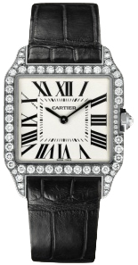Cartier Santos Diver Quartz Chronograph White Diamond Watch
