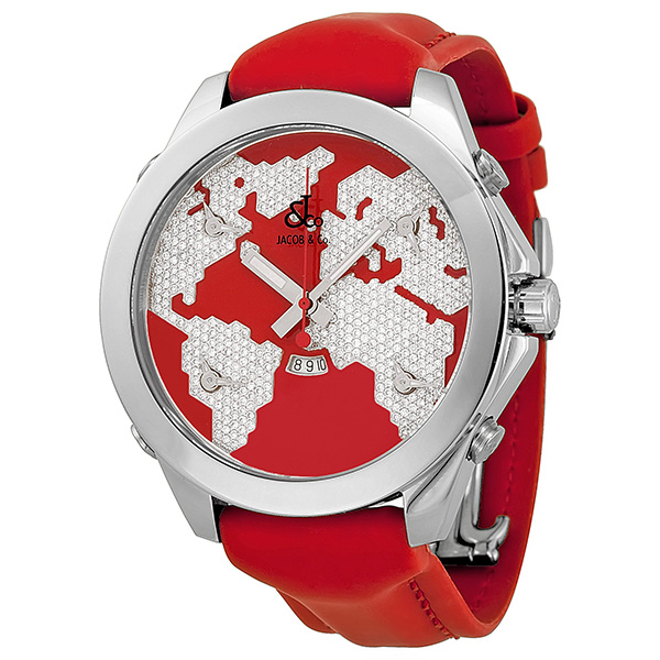 Jacob & Co. Time Traveler JC47SR Steel Case, Blue Dial, Automatic Movt. Watch