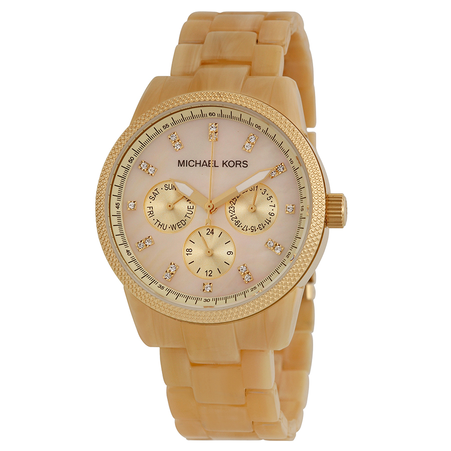 Michael Kors Jet Set MK5039 Imitation Gold-Plated Quartz Watch with Sparkling Bezel