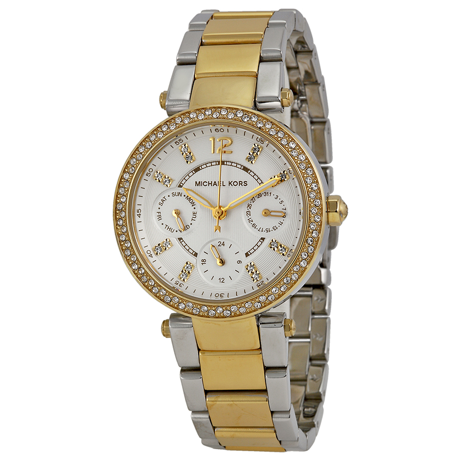 Michael Kors MK6055 Classic Chronograph Replica Watch - Silver Case, Black Chrono Dial