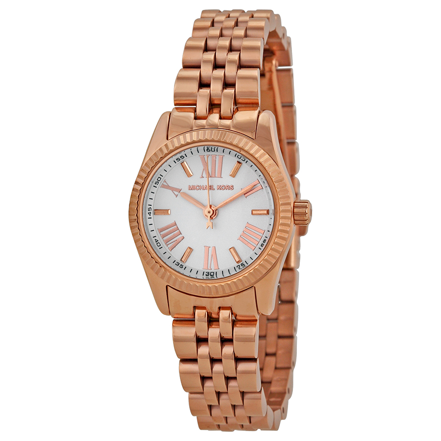 Michael Kors Lexington MK3230: Ladies Replica with Stainless Steel Case, White Mother of Pearl Dial & Chain Detail Watch