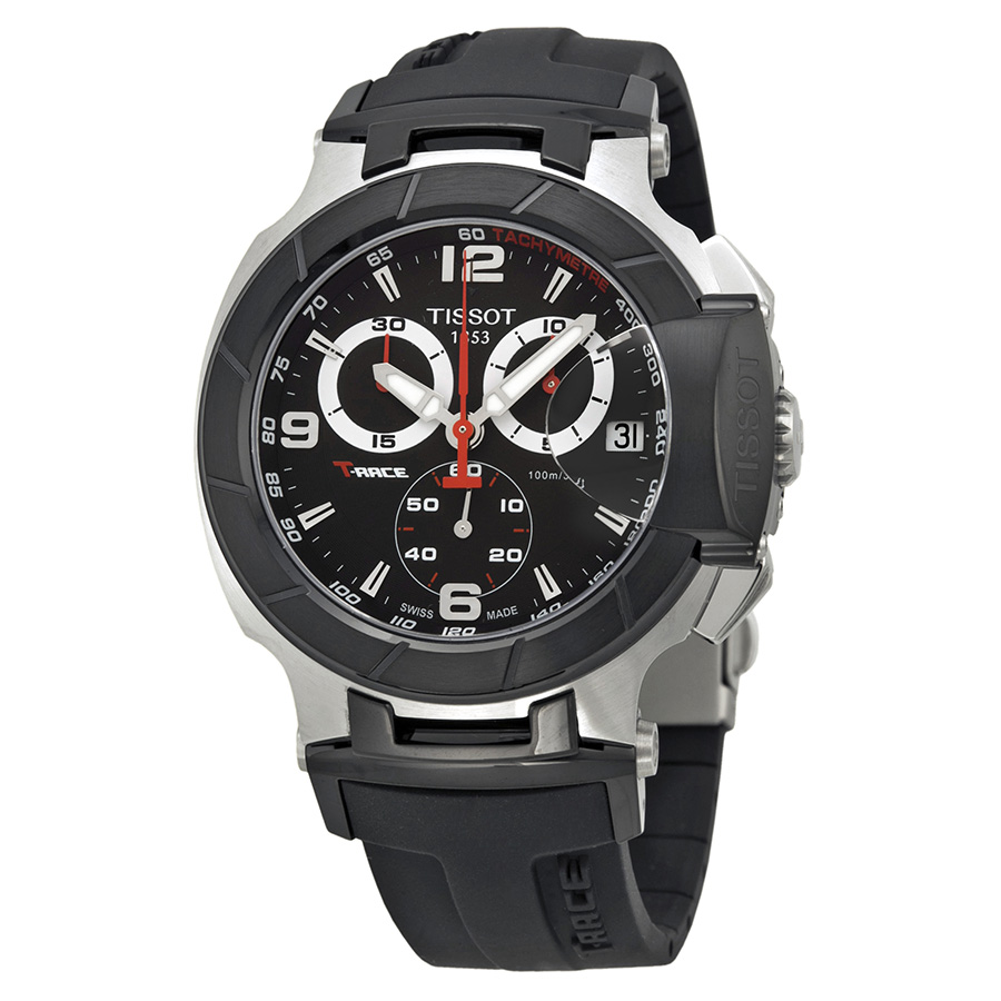 Tissot T-Race Swiss Automatic Chronograph Watch - Carbon Fiber Case, Black Carbon Fiber Dial