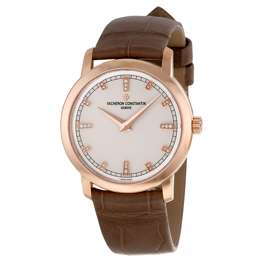Vacheron Constantin 25155/000R-9585 Inspired Ladies Chronograph with Rose Gold Bezel & Cream Dial Watch
