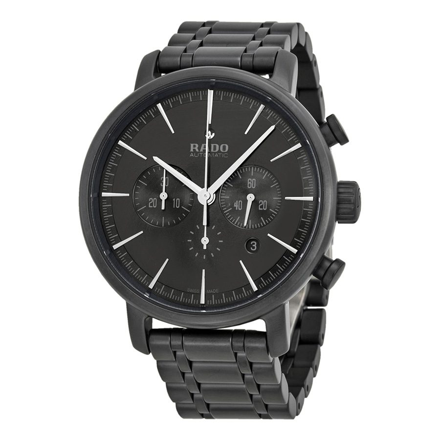 Rado D-Star Chronograph Mens Watch - Stainless Steel Case, Black Chrono Dial, 43mm, 100m Water Resistant