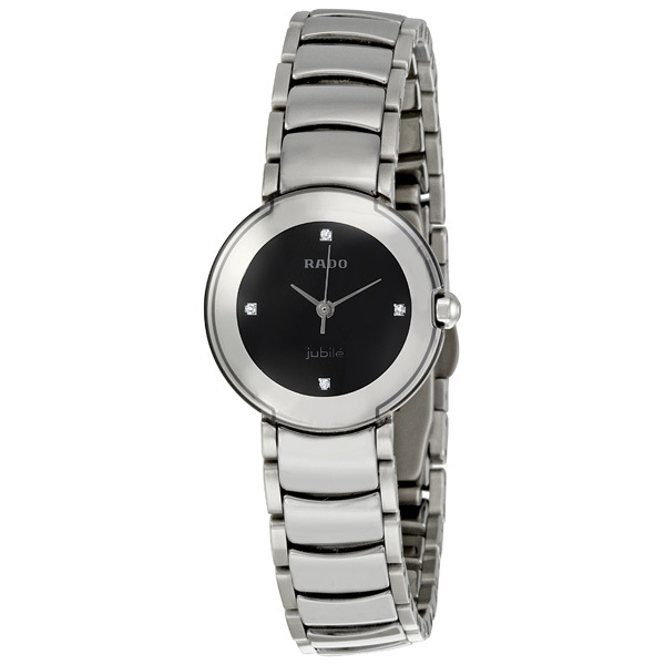 Rado R22594712 Lady's Timepiece - Elegant Rose Gold Case & Bezel, Black Index Hour Markers