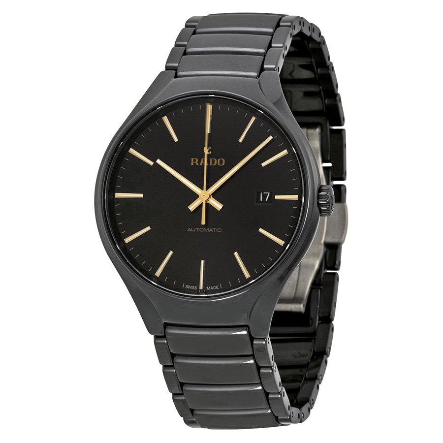 Rado TRUE Clone Jet Black Face Automatic Steel Mens Watch