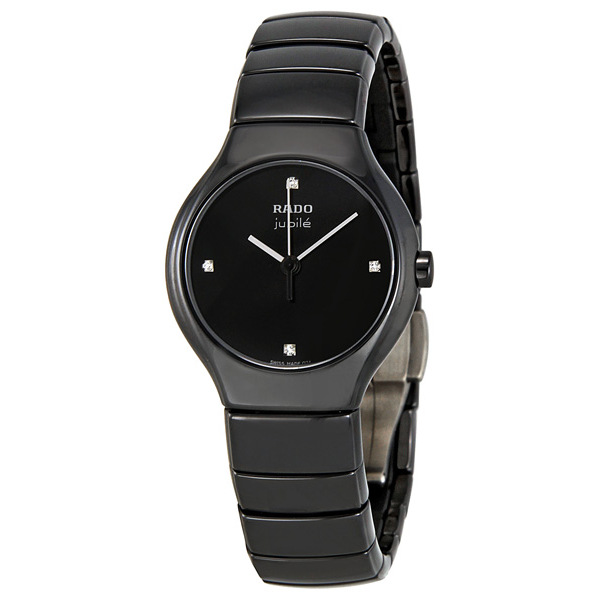 Rado True R27655742 Black Ceramic Dive Watch - Ultra-Slim Automatic Sapphire Crystal