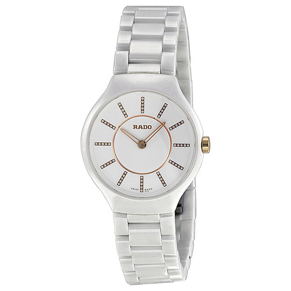 Rado TRUE Classic Chronograph Quartz Silver Case Jet Black Face Watch