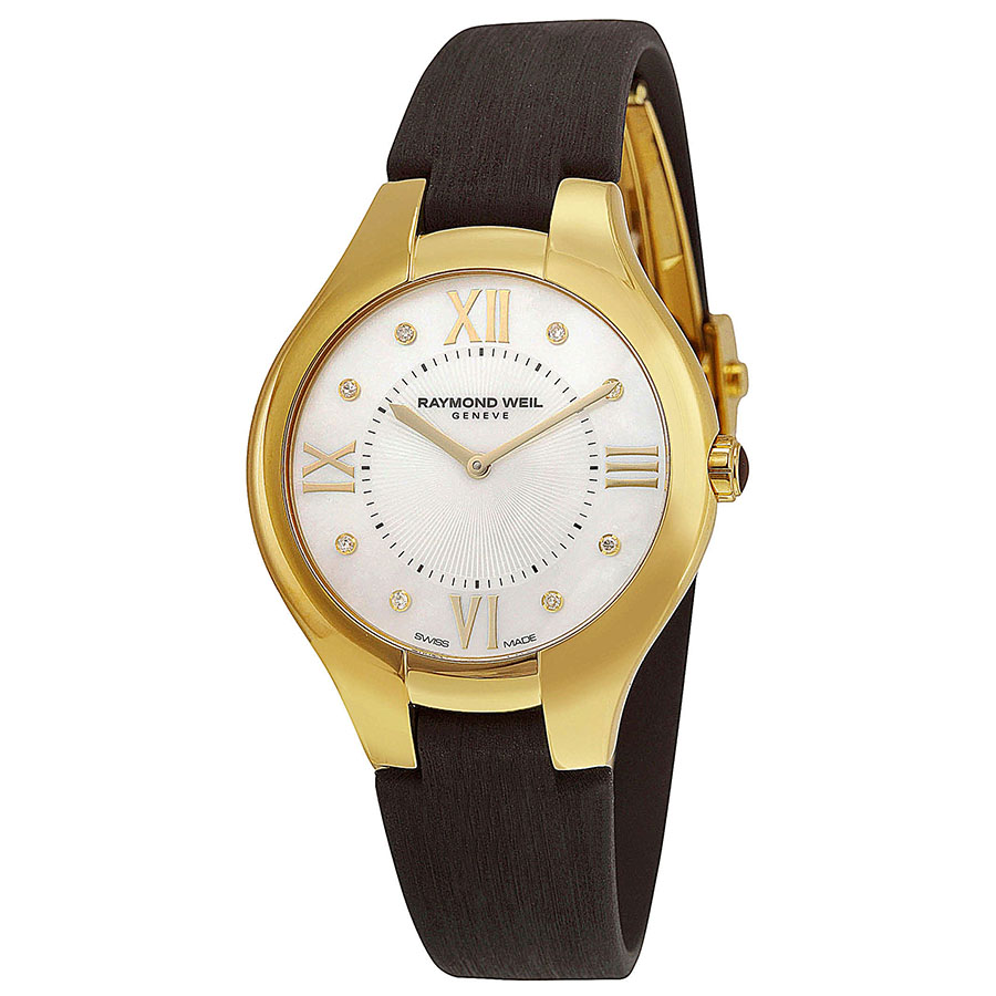Raymond Weil Elegant Lady's Watch - Swiss Automatic - Polished Gold 33mm, Bezel Set Diamonds