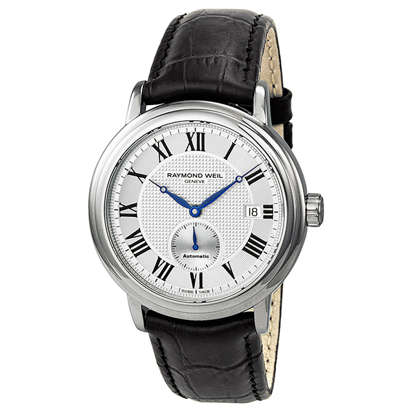 Raymond Weil Maestro Automatic Silver Case Jet Black Dial Water Resistant Watch