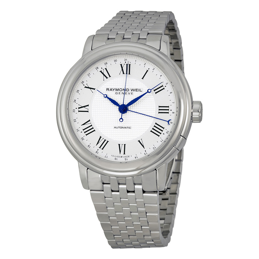 Raymond Weil Maestro Automatic Steel Watch with Silver Roman Dial