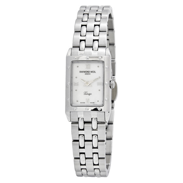 Raymond Weil Tango Steel Mesh Bracelet 18K Gold Clasp Automatic Silver Dial Ladies Watch