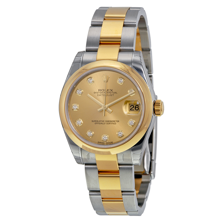 Rolex Lady Datejust 41mm Gold & Diamond Bezel Automatic Watch