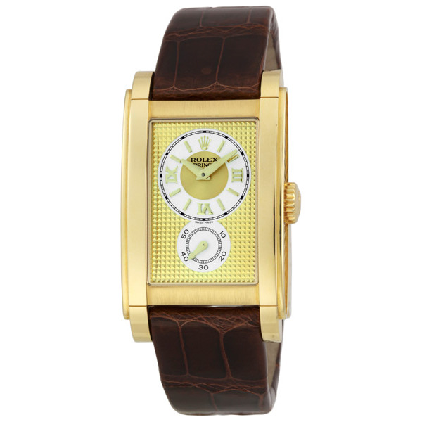 Gold Clou de Paris Rolex Cellini 41mm Automatic Watch - Elegant Masterpiece