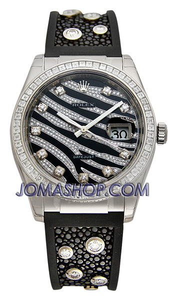 Rolex Datejust Swiss Clone 36mm Stainless Steel Gold Accented Automatic Watch with Blue Dial