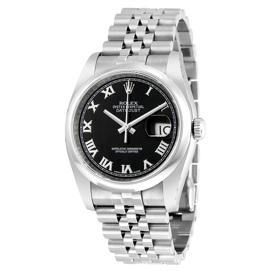 Omega Datejust 116200-BKRJ Swiss Clone, Gold-Plated Steel, Black Roman Numerals, Chronograph, 41mm