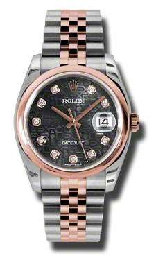 Rolex Datejust Black Jubilee Chronograph Watch - Swiss Clone