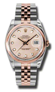 Rolex Datejust 36mm Pink Champagne Dial Steel & Gold Replica Watch