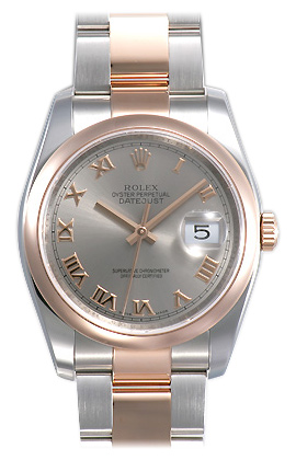 Rolex Datejust 36mm Everose Gold & Steel Champagne Dial Replica Watch