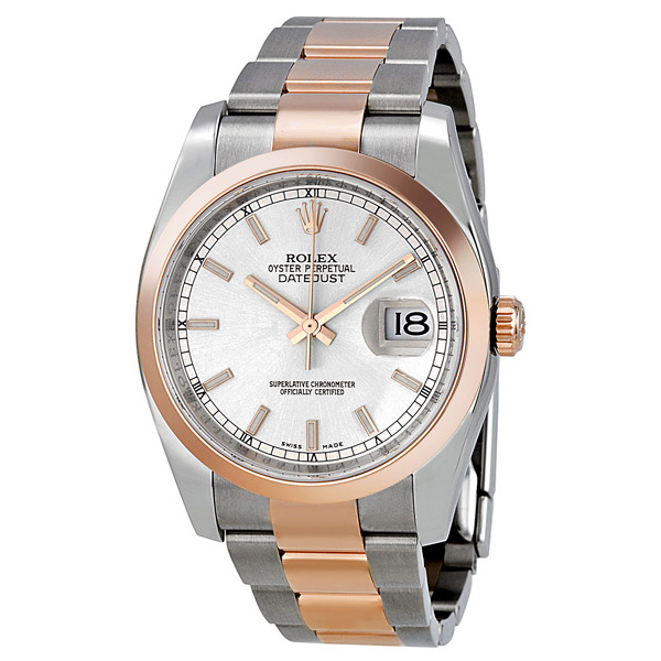 18kt Rose Gold Rolex Datejust Fusion - SS Case - Elegant Swiss Clone Watch