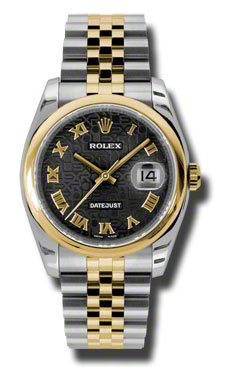 Rolex Datejust Jubilee Black Diamond-Crystal Case Automatic Watch
