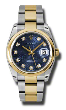 Rolex Datejust 41mm Blue Dial Automatic Steel & Gold Chronograph Watch