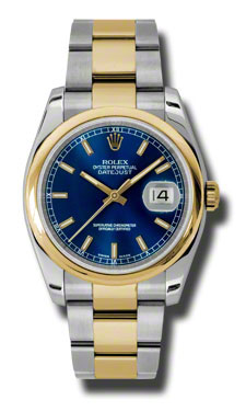 Classical Swiss-Engineered Rolex Datejust Blue Steel Bracelet Chronometer Watch