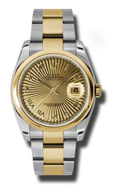 Replica Rolex Datejust 116203CSBRO 36mm Steel & Champagne Gold Dial Automatic Watch