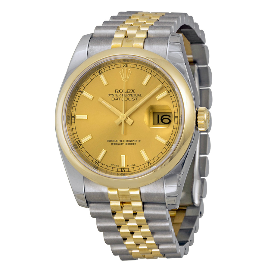 Rolex Datejust Clone 116203CSJ Elegant Gold and Steel Mixed Link Band Watch