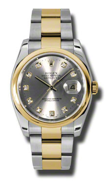Rolex Datejust 116203GYDO Steel & Gold Fusion Automatic Diamond Bezel Watch