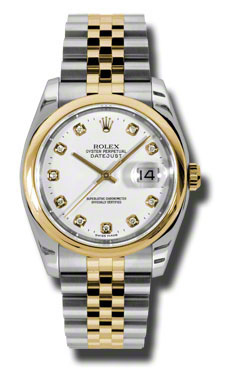 Stainless Steel & 18K Gold Rolex Datejust 116203WDJ Diver's Watch with Silver Dial