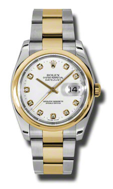 Rolex Datejust 116203WDO Fusion Gold & Steel Automatic 28mm Diver Watch