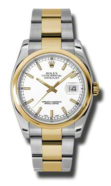 Rolex Datejust 116203WSO Clone Automatic 36mm White Gold Bezel Stainless Steel Watch