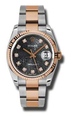 Timeless Rolex Datejust Clone in Black, Automatic 41mm with Silver Bezel