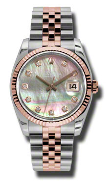 Rolex Datejust 36mm Ladies Replica Watch - Steel & Rose Gold - Champagne Dial