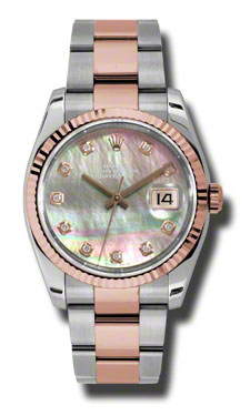 Rolex Datejust 41mm Steel & Gold Bezel Automatic Pink Gold Watch