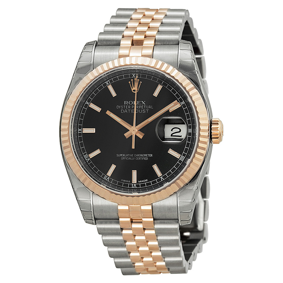 Stainless Steel Rolex Datejust Clone in Black, Swiss Automatic, 41mm Diver's Watch