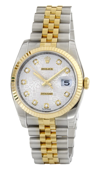 Rolex Datejust 116233 Silver & Diamond Accent Automatic Timepiece