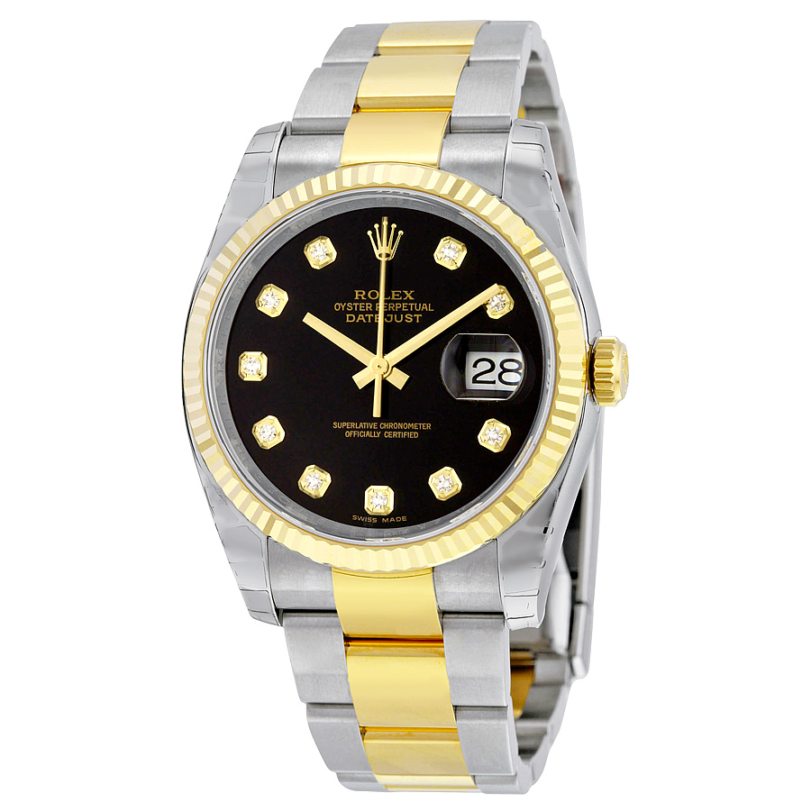 Clone Rolex Datejust Black Dial Automatic 31mm Water-Resistant Steel Watch