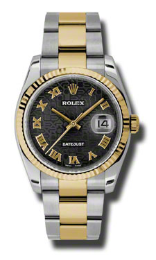 Stainless Steel & 18kt Gold Rolex Datejust 116233BKJRO Imitation Watch, Automatic, 36mm, Blue Face