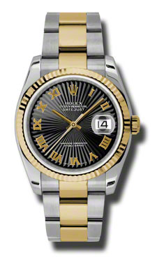 Swiss Clone Rolex Datejust 36mm Black Face Steel Case Automatic Chrono Watch