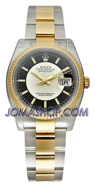 Rolex Datejust 41mm Black & Silver Dual Tone Automatic Watch
