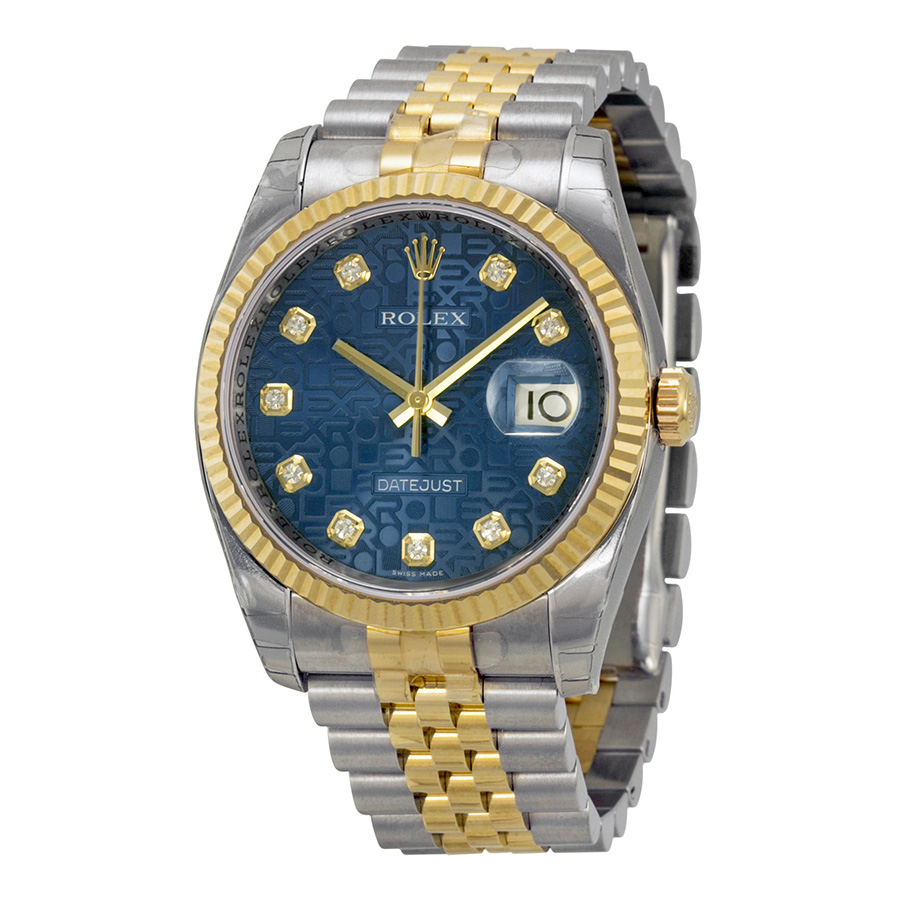 Rolex Datejust 116233BLJDJ Swiss Clone Gold-Case Auto Blue Face Watch