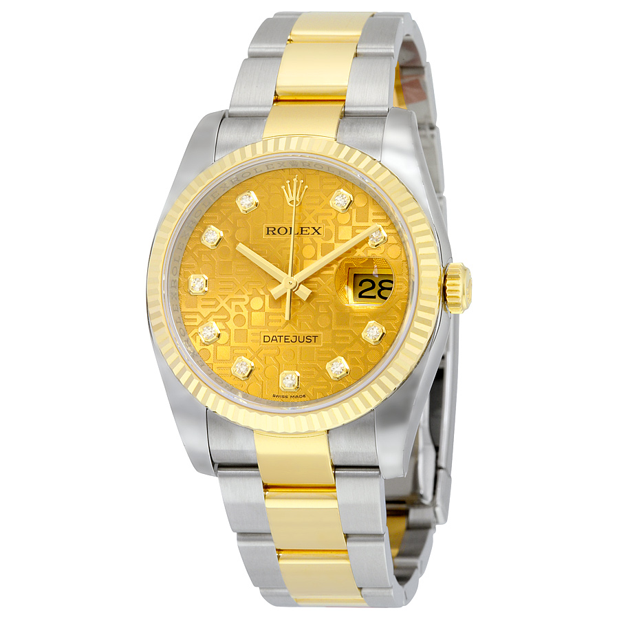 Vintage-Inspired Rolex Datejust 116233CJDO Automatic Lady's Watch - Polished Gold & White Dial