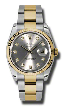 Rolex Datejust Grey Steel Case Automatic Dial 36mm Luxury Reps Watch