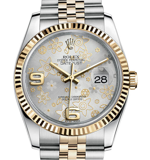 Replica Rolex Datejust 116233SFAJ - Silver Dial with Floral Accents Automatic Watch