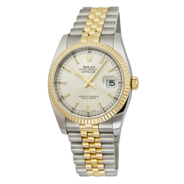 Classic Rolex Datejust 41mm Steel & President Band Automatic Silver Dial Watch