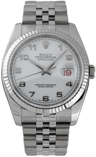 Stainless Steel Rolex Datejust 41mm Automatic White Gold Bezel Blue Face Watch