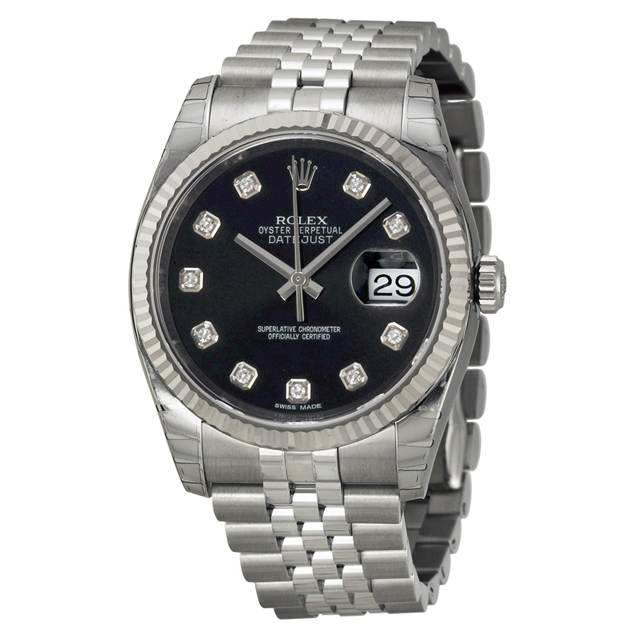 Masterpiece Rolex Datejust Black Dial Automatic Men's Watch - Swiss Clone
